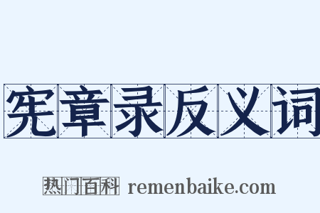 宪章录反义词是什么意思的图片